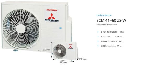 Mitsubishi TERMAL Multisplit unità esterne R32 SCM 30~100 ZS-W serie MULTI - immagine 3