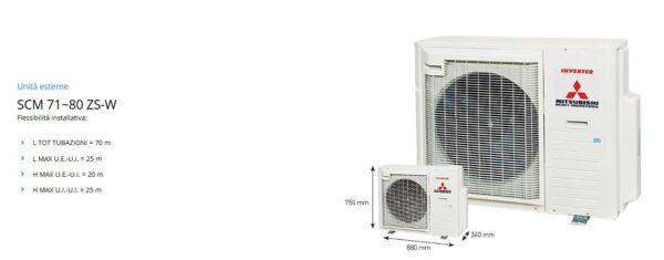 Mitsubishi TERMAL Multisplit unità esterne R32 SCM 30~100 ZS-W serie MULTI - immagine 4