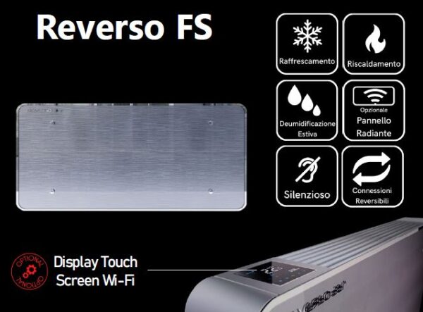AERFOR REVERSO FS Floor Standing fan coil idronico sottile per installazione a parete bassa o soffitto orizzontale - immagine 2